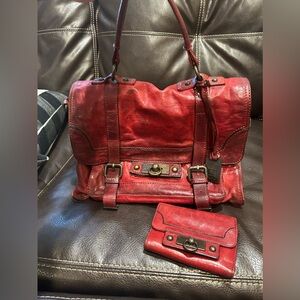 Frye Satchel Bag and wallet set